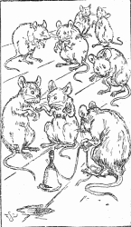 A group of mice with a bell