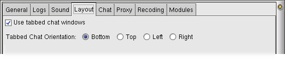 Enabling tabbed chat