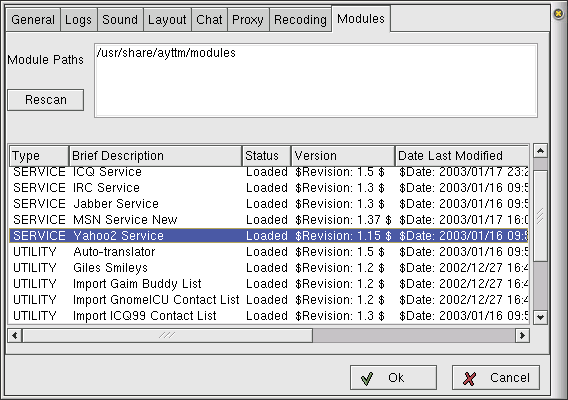 Module Preferences