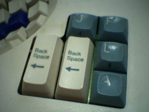 closeup of left thumbkeys