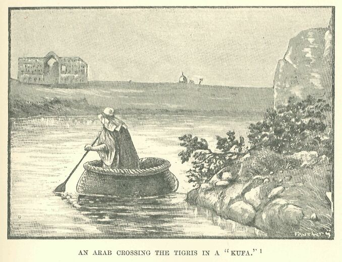 115.jpg an Arab Crossing the Tigris in a 'kufa.' 