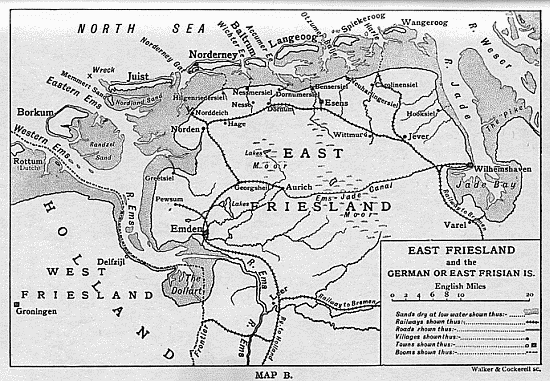 Map B of East Friesland.