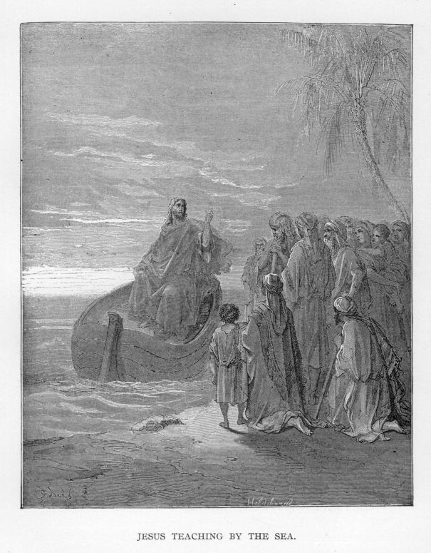 Jesus teaching by the sea